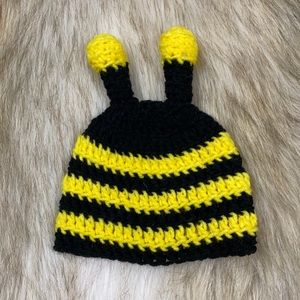 Cotton N’ Kandi Crochet Yellow & Black Bee Hat